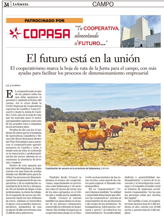 El futuro está en la unión copasa cooperativa de agricultores y ganaderos